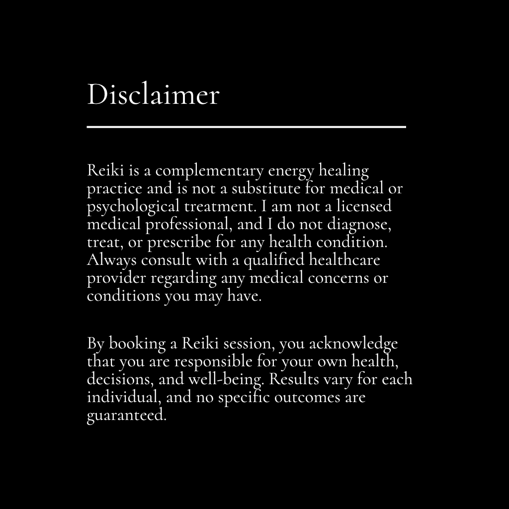 disclaimer for reiki